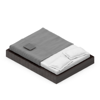 Isometric Bedroom 3D render png