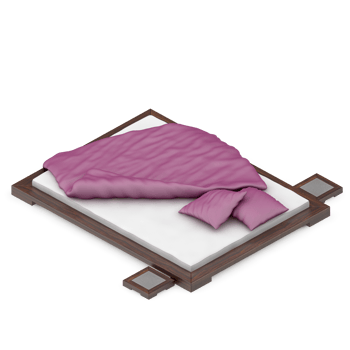 Isometric Bedroom 3D render png