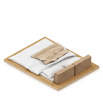 Isometric Bedroom 3D render png