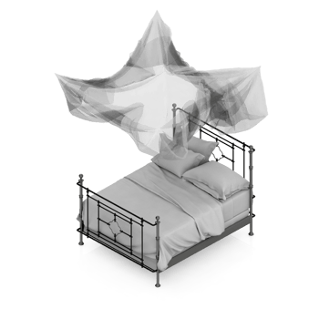 Isometric Bedroom 3D render png