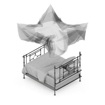 Isometric Bedroom 3D render png