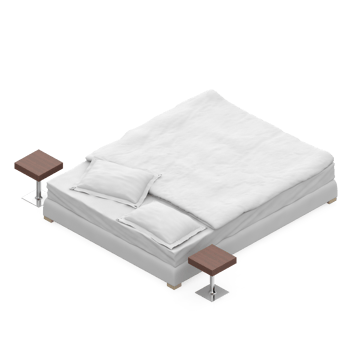 Isometric Bedroom 3D render png