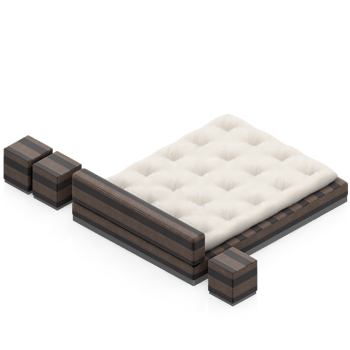 Isometric Bedroom 3D render png