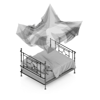 Isometric Bedroom 3D render png