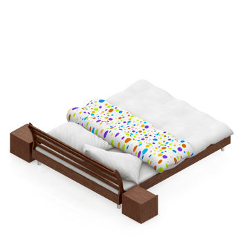 Isometric Bedroom 3D render png