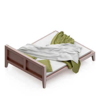 Isometric Bedroom 3D render png