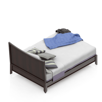 Isometric Bedroom 3D render png