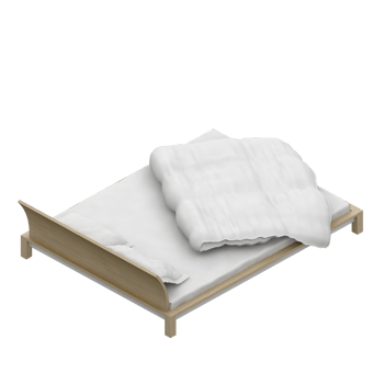 Isometric Bedroom 3D render png