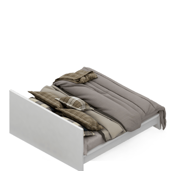 Isometric Bedroom 3D render png