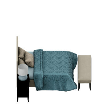 Isometric Bedroom 3D render png