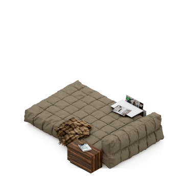 Isometric Bedroom 3D render png