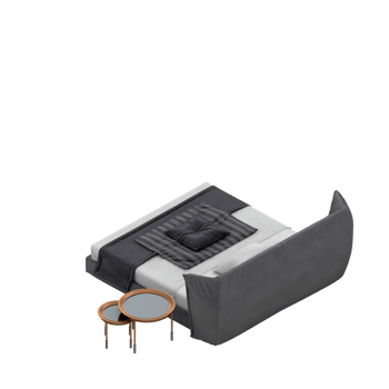 Isometric Bedroom 3D render png