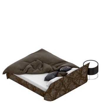 Isometric Bedroom 3D render png