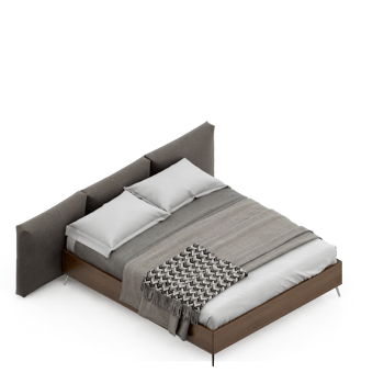 Isometric Bedroom 3D render png