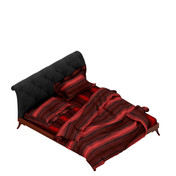 Isometric Bedroom 3D render png