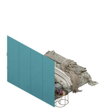Isometric Bedroom 3D render png