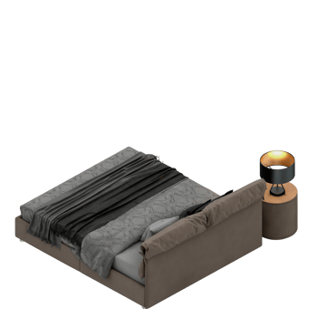 Isometric Bedroom 3D render png