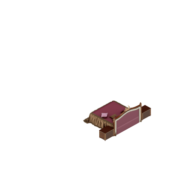 Isometric Bedroom 3D render png
