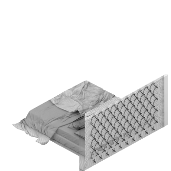 Isometric Bedroom 3D render png