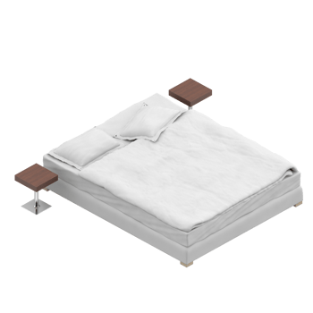 Isometric Bedroom 3D render png