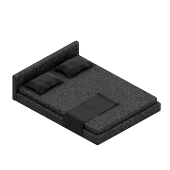 Isometric Bedroom 3D render png