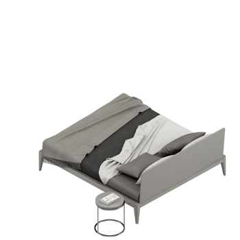 Isometric Bedroom 3D render png