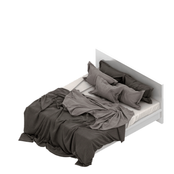 Isometric Bedroom 3D render png