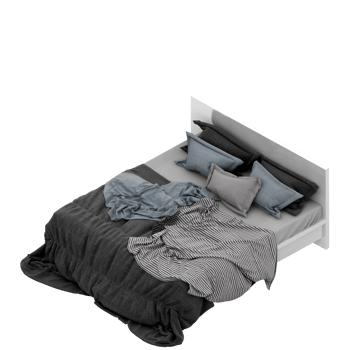 Isometric Bedroom 3D render png