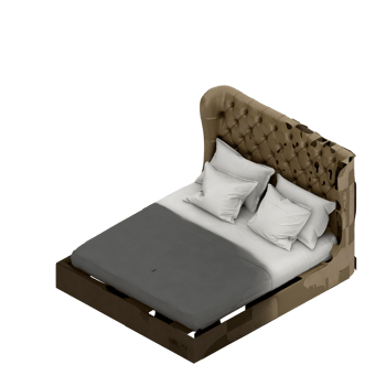 Isometric Bedroom 3D render png