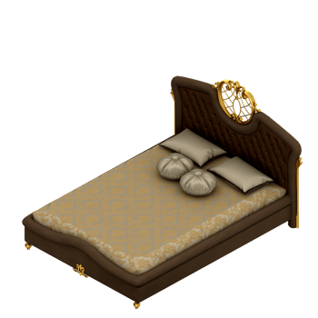 Isometric Bedroom 3D render png
