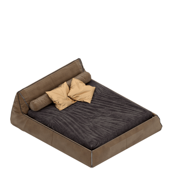 Isometric Bedroom 3D render png