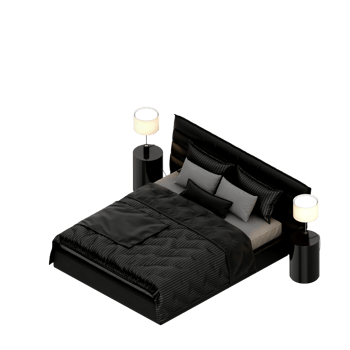 Isometric Bedroom 3D render png