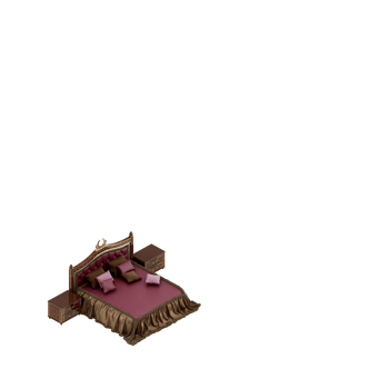 Isometric Bedroom 3D render png