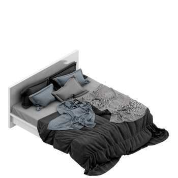 Isometric Bedroom 3D render png
