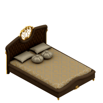 Isometric Bedroom 3D render png