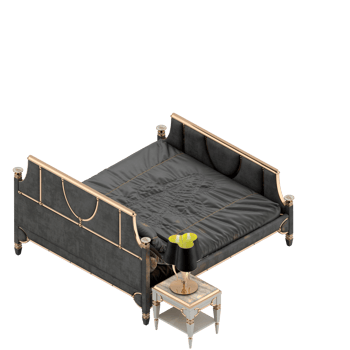 Isometric Bedroom 3D render png