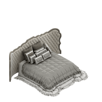 Isometric Bedroom 3D render png