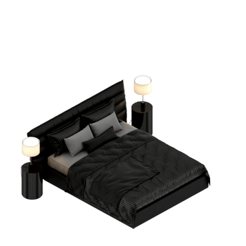 Isometric Bedroom 3D render png