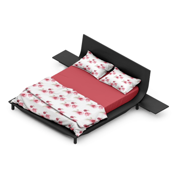 Isometric Bedroom 3D render png