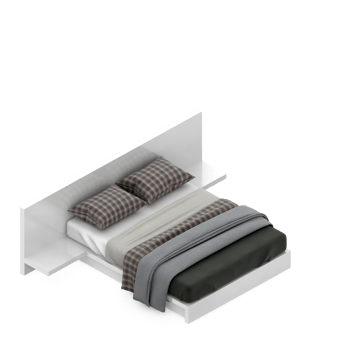 Isometric Bedroom 3D render png