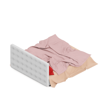 Isometric Bedroom 3D render png