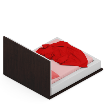 Isometric Bedroom 3D render png