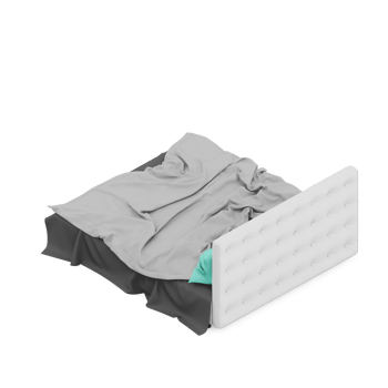 Isometric Bedroom 3D render png
