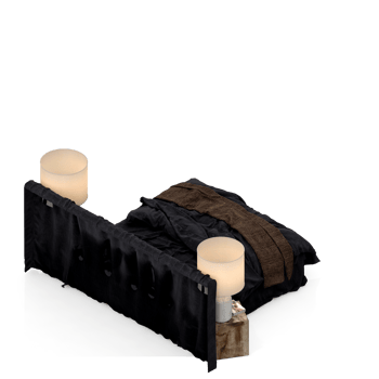 Isometric Bedroom 3D render png