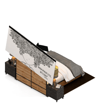 Isometric Bedroom 3D render png