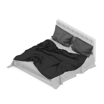 Isometric Bedroom 3D render png
