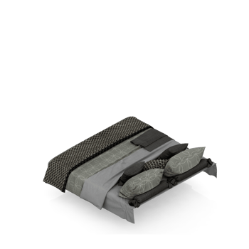 Isometric Bedroom 3D render png