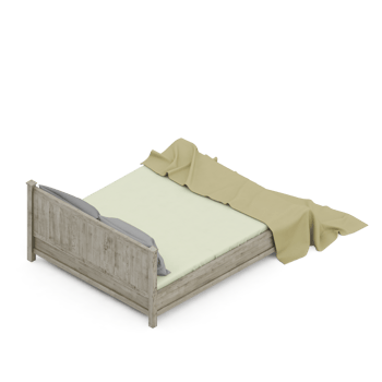 Isometric Bedroom 3D render png