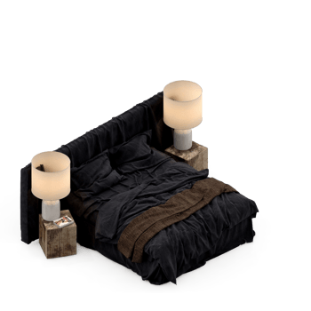 Isometric Bedroom 3D render png