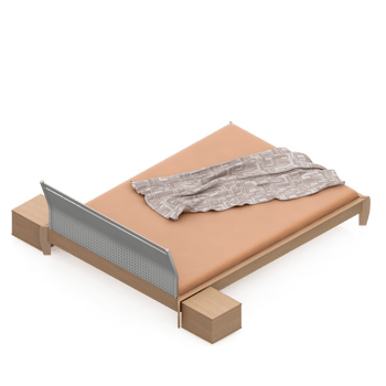 Isometric Bedroom 3D render png